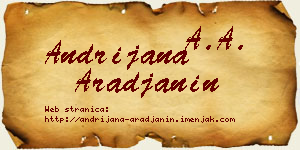 Andrijana Arađanin vizit kartica